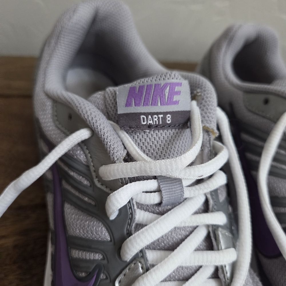 Nike Women's Dart 8 Athletic Shoes in Gray and Purple - Picture 4 of 11